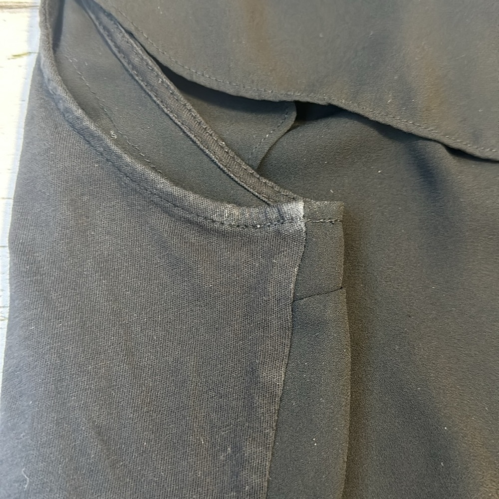 Loft Black Ruffle Blouse - Picture 8 of 9
